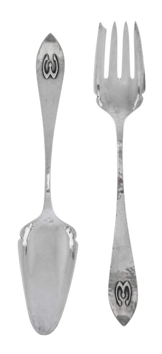 Appraisal: Sale Lot Two American Silver Flatware Servers The Kalo Shop