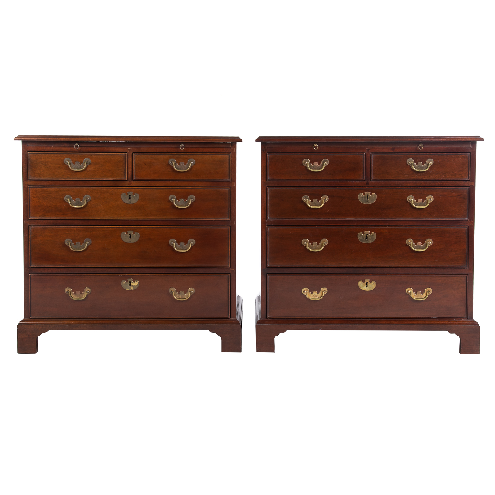 Appraisal: A PAIR OF CENTURY MAHOGANY BACHELORS CHESTS th century from