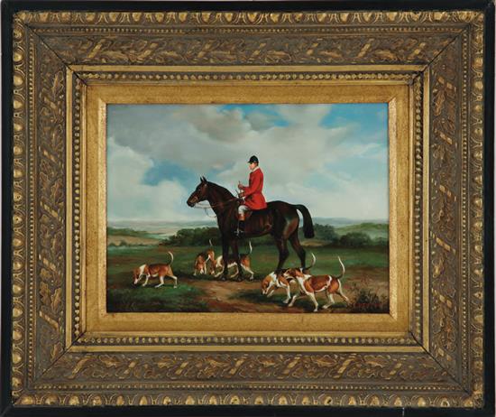 Appraisal: A Kevin American th century FOX HUNT oil on panel