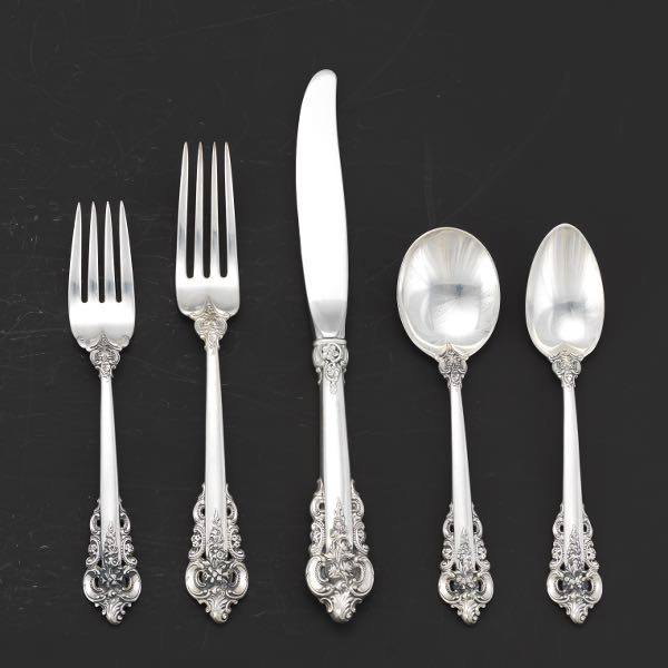 Appraisal: WALLACE STERLING SILVER CUTLERY SERVICE FOR TWELVE GRAND BAROQUE PATTERN