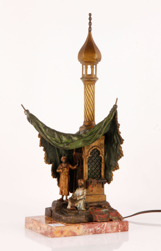 Appraisal: - th C Franz Bergman Viennese Lamp th century Franz