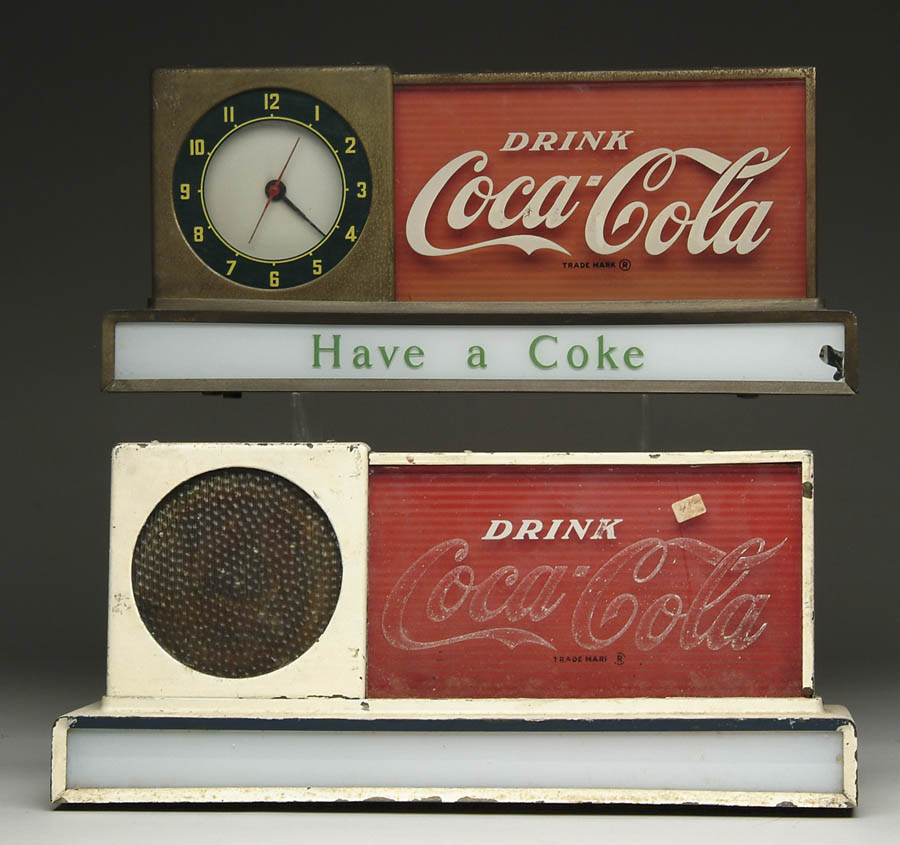 Appraisal: LOT OF TWO COCA-COLA LIGHT-UP COUNTER SIGNS Circa s motion