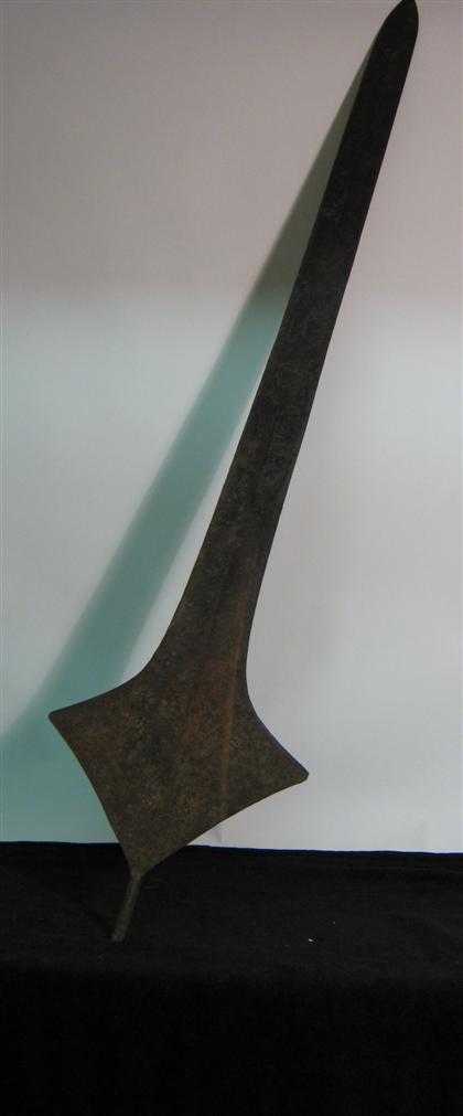 Appraisal: African tribal currency in form of iron blade H in