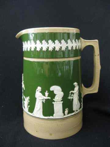 Appraisal: Copeland Spode Jasperware Pitcher raised figures of maidens '' circa