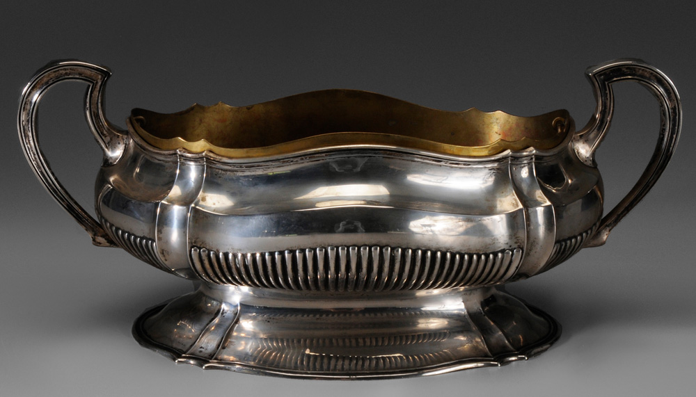 Appraisal: German Silver Center Bowl late th early th century urn