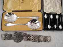 Appraisal: A boxed set of six bean and coffee spoons Sheffield