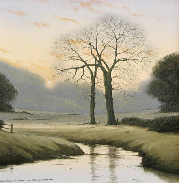 Appraisal: Michael John Hill British born Loving trees at dawn signed