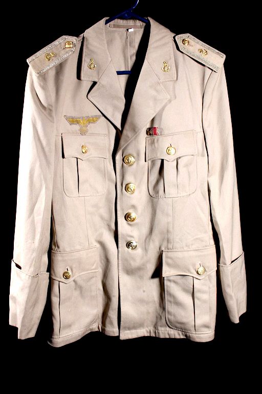 Appraisal: WWII German Kriegsmarine Tropical Tunic ORIGINAL For bidding is a