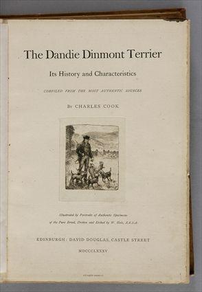 Appraisal: DOGS COOK CHARLES THE DANDIE DINMONT TERRIER EDINBURGH FIRST EDITION