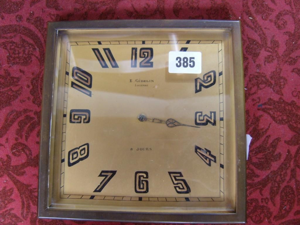 Appraisal: An Art Deco style clock of square cut form and