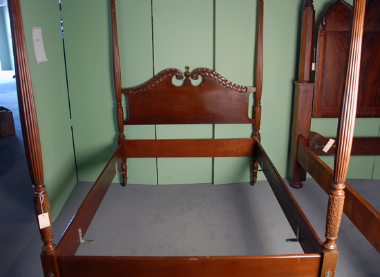 Appraisal: A Biggs Bed Tall Post Bed mahogany with fluted and