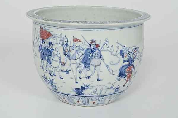 Appraisal: Chinese Porcelain Planter China A porcelain blue and white planter