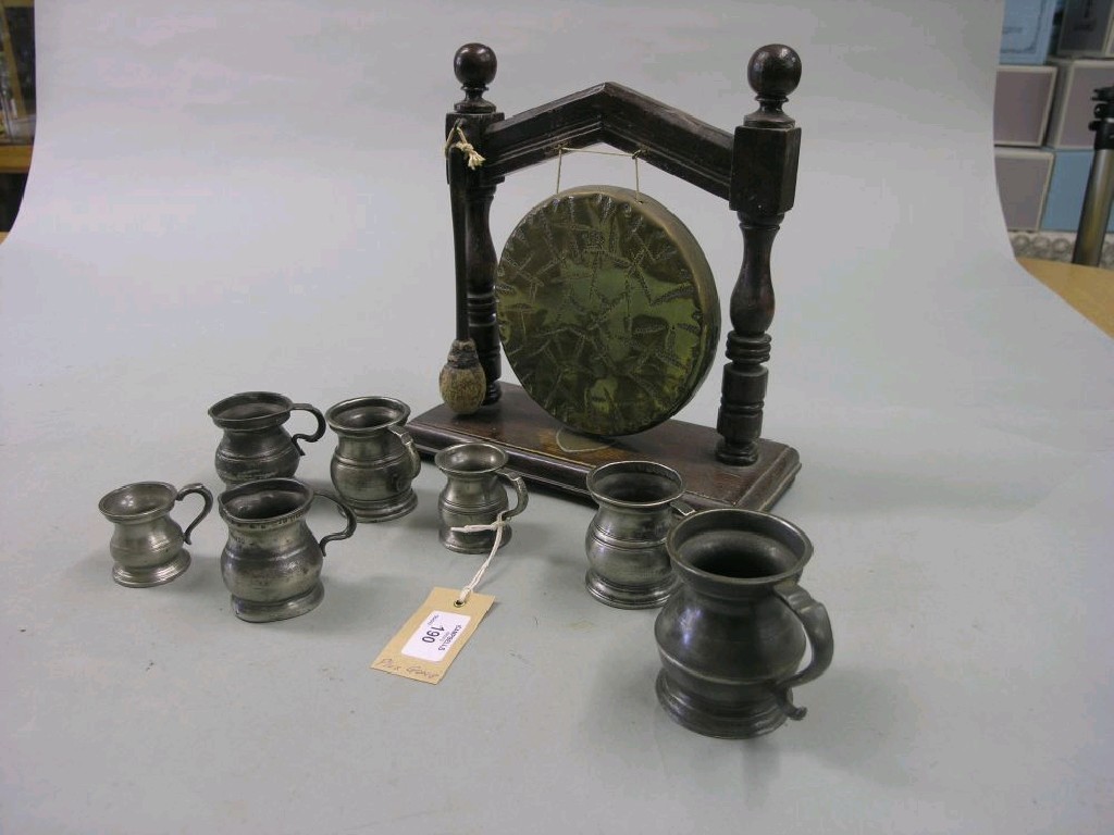 Appraisal: Seven various Georgian and later pewter tavern measures Gill to