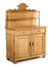 Appraisal: BUFFET - Continental waxed pine buffet with two shelf backsplash