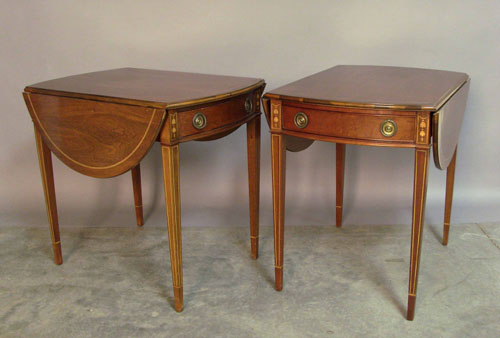 Appraisal: Pair of Federal style mahogany pembroke tables h w d