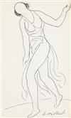 Appraisal: ABRAHAM WALKOWITZ Two drawings of Isadora Duncan Pen and ink