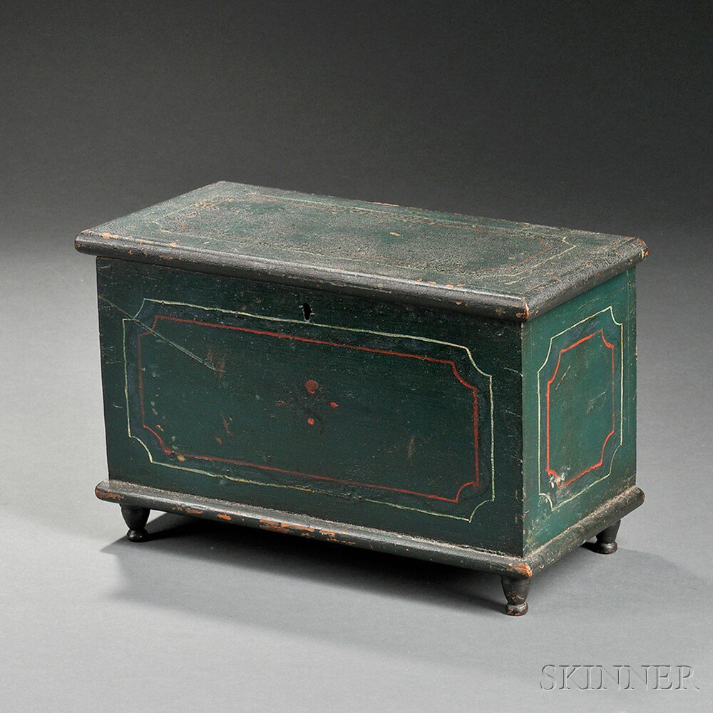 Appraisal: Miniature Paint-decorated Pine Blanket Chest probably Lancaster County Pennsylvania c