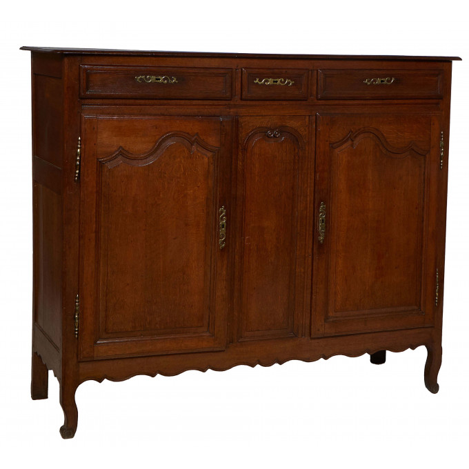 Appraisal: French Provincial Louis XV Style Carved Oak Sideboard early th