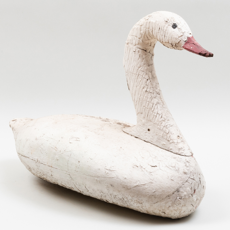 Appraisal: American Painted Decoy Model of a Swan x x in