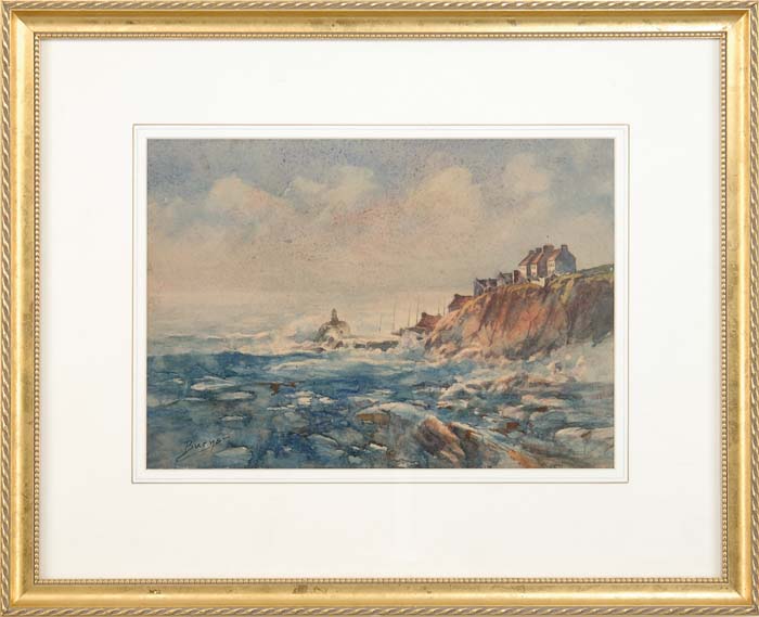 Appraisal: MILTON JAMES BURNS American - COASTAL SCENE Watercolor scene possibly