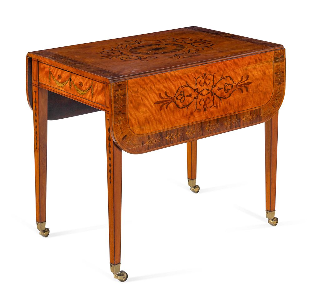 Appraisal: A George III Satinwood and Marquetry Pembroke Table in the