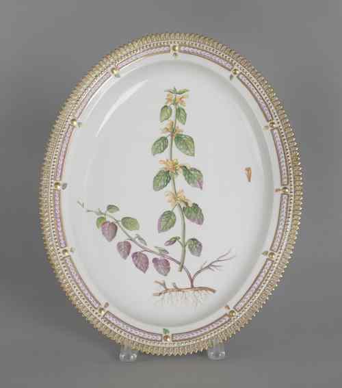 Appraisal: Royal Copenhagen Flora Danica porcelain platter Barsualy lamicum l w