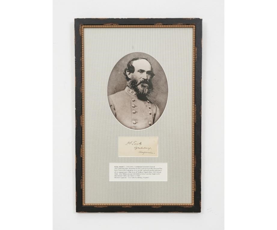 Appraisal: Framed and matted photo of Jubal A Early - Confederate