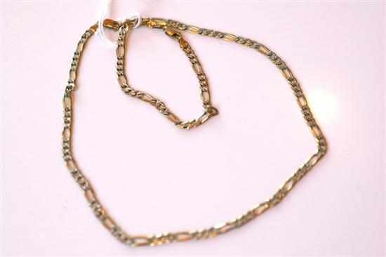 Appraisal: A NECKLACE AND BRACELET STAMPED CT GOLD