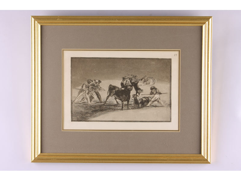 Appraisal: after Goya Sp - Tauromaquia Pl etching and aquatint on