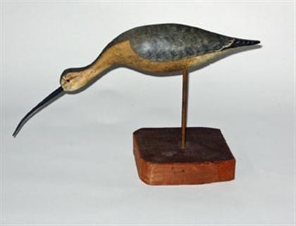 Appraisal: Carved and painted willet signed h v shourds With glass