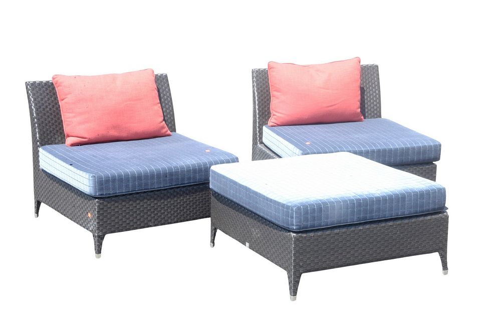 Appraisal: Three Piece Sifas Indoor Outdoor Transatlantik Woven Group to include