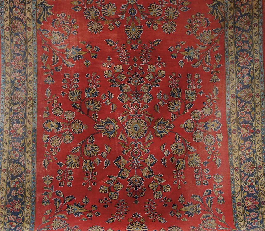 Appraisal: LARGE ROOM SIZE SEMI-ANTIQUE ORIENTAL RUG Red field with all