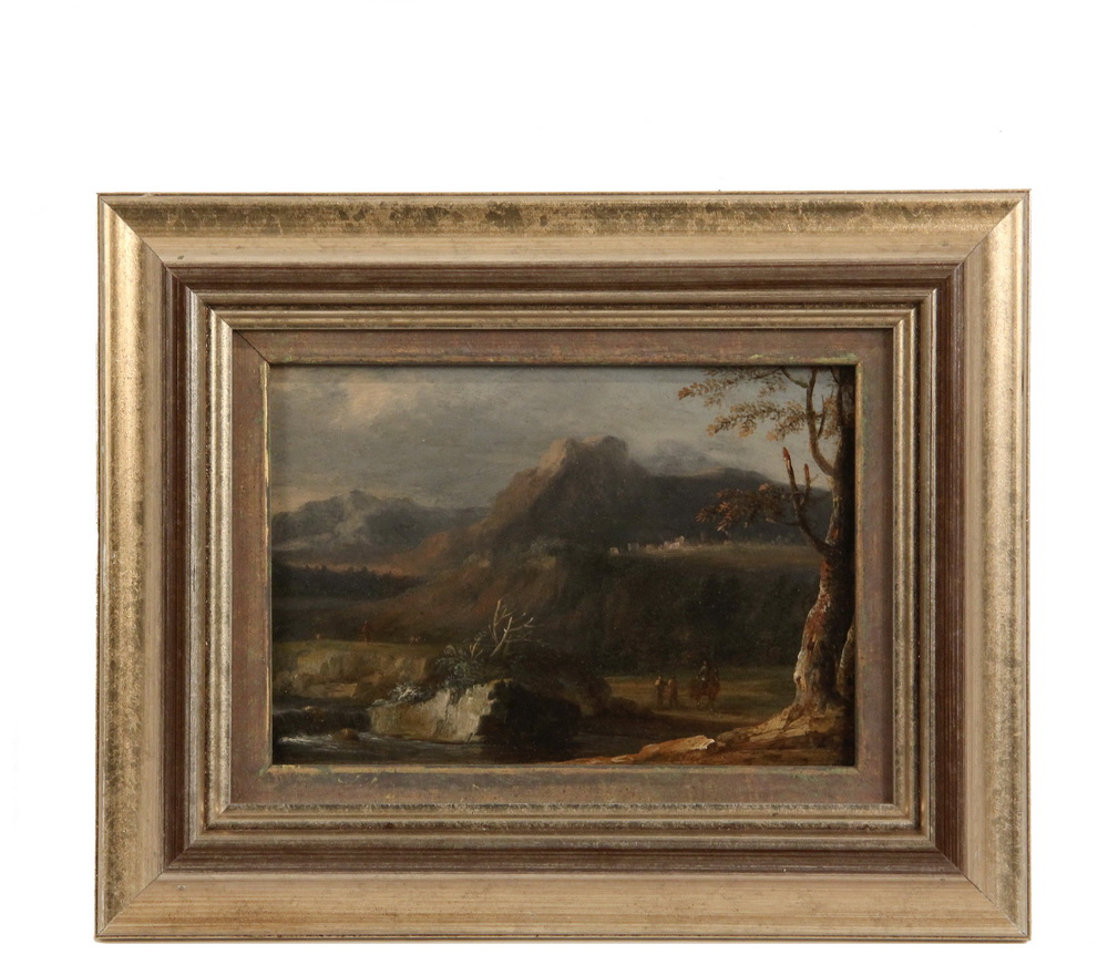 Appraisal: ITALIAN LANDSCAPE - Late th c Mountain Pastoral Capriccio Roman