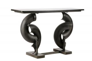 Appraisal: Contemporary Forged Iron Granite Console Table Ben Bradshaw Bradshaw Metal