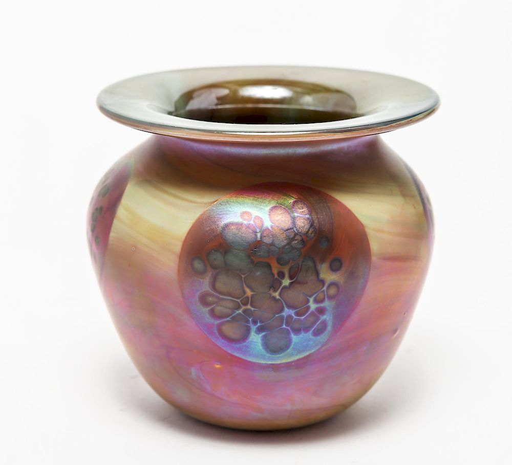 Appraisal: Donald Carlson Studio Art Glass Vase Donald Carlson studio art