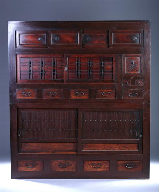 Appraisal: JAPANESE TANSU Meiji period - in x in x in