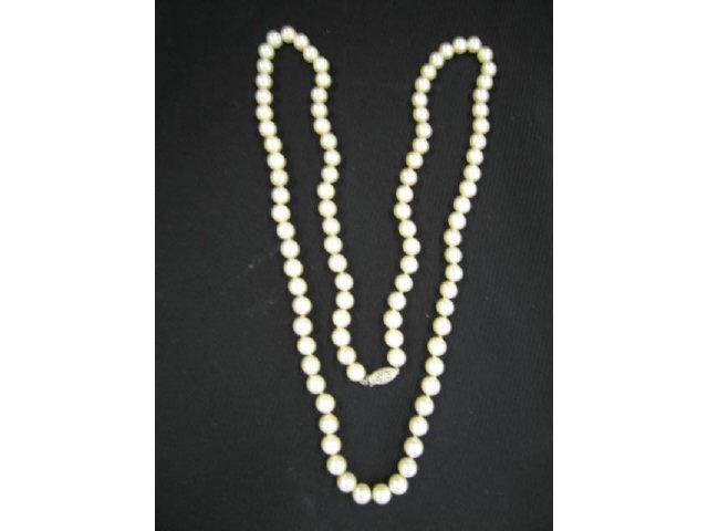 Appraisal: Pearl Necklace estate strand of pearls to mm cream rose