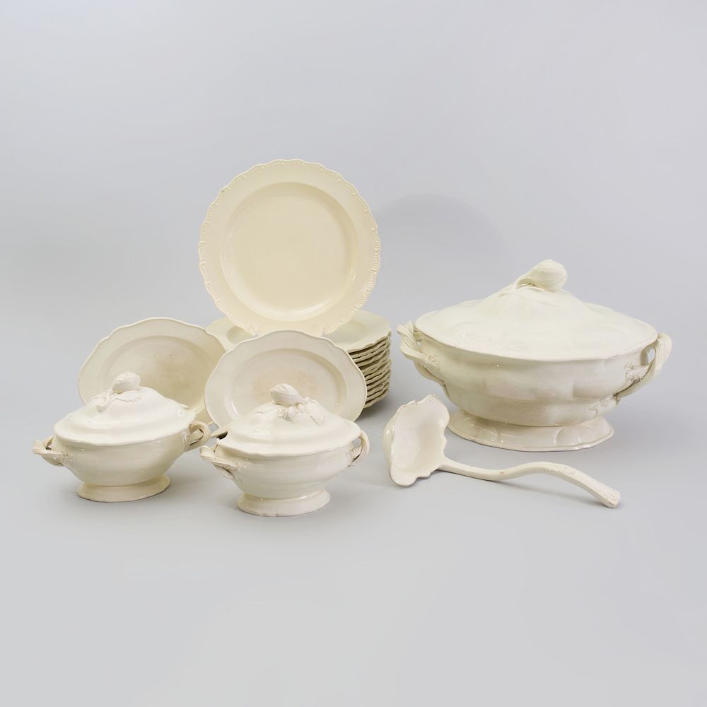 Appraisal: Miscellaneous Group of Creamware Table Articles Comprising Thirteen D G