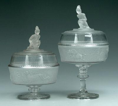 Appraisal: Two Westward Ho compotes both with frosted seated American Indian