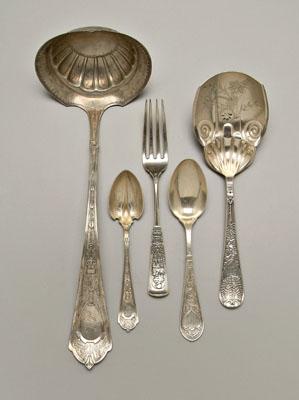 Appraisal: Early pattern sterling flatware Schultz amp Fischer Raphael and Laurel