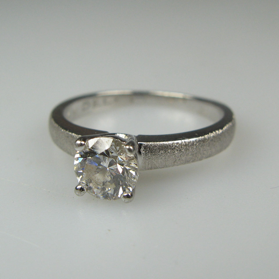 Appraisal: k White Gold Solitaire Ring set with a brilliant cut