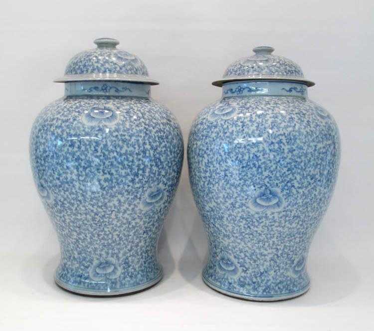 Appraisal: A LARGE PAIR OF CHINESE EXPORT PORCELAIN VASES each of