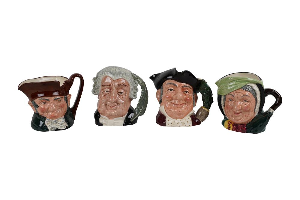 Appraisal: FOUR ROYAL DOULTON TOBY MUGScomprising 'The Lawyer' 'Mine Host' 'Old