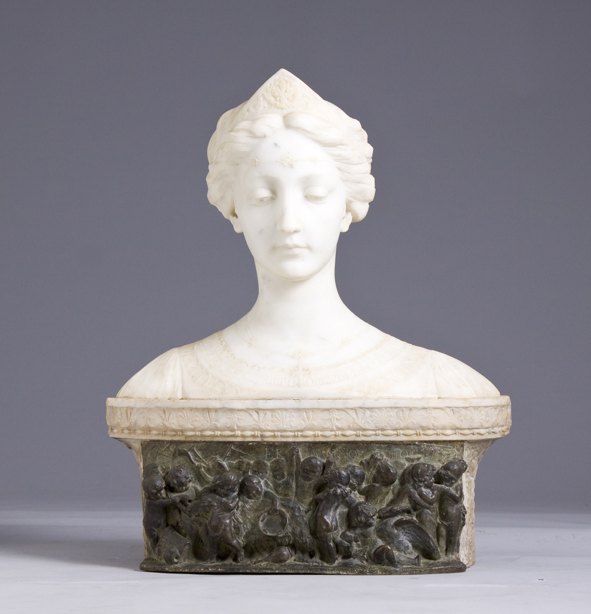 Appraisal: Sgn Gall Prof A Petrilli Italian Marble Bust Firenze Reads