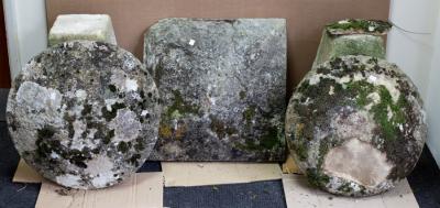 Appraisal: A pair of staddle stones and tops cm high and