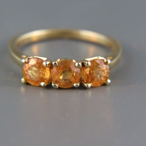 Appraisal: Citrine Ring a trio of vivid gems in k yellow