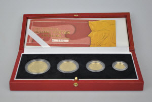 Appraisal: A boxed Royal Mint Britannia gold four-coin collection -