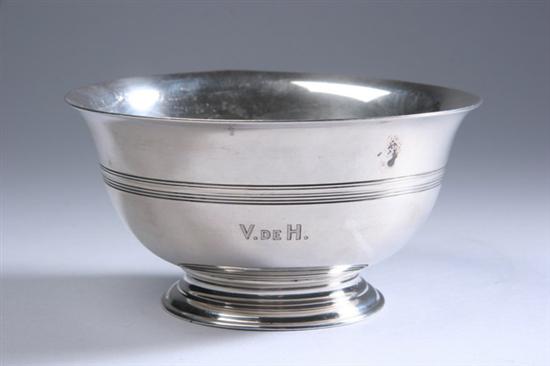 Appraisal: TIFFANY CO STERLING SILVER FOOTED BOWL Circa pattern Paul Revere