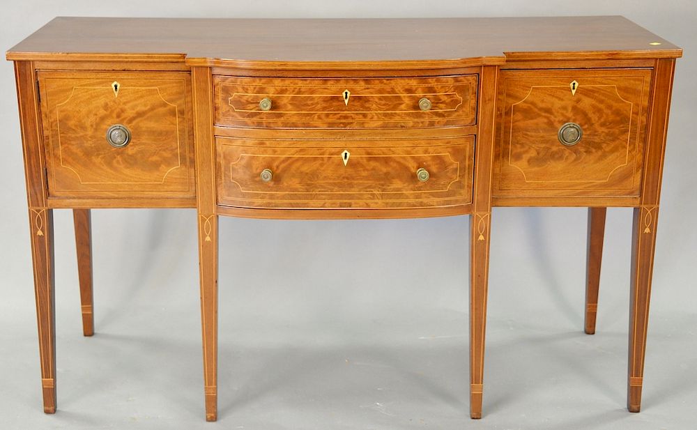 Appraisal: Custom Federal style sideboard having two center drawers flanked by