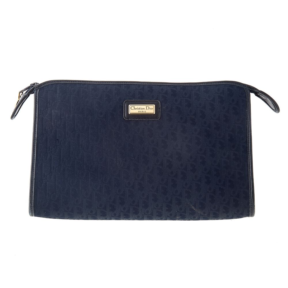 Appraisal: A Christian Dior Cosmetic Pouch A navy Diorissimo Canvas Christian